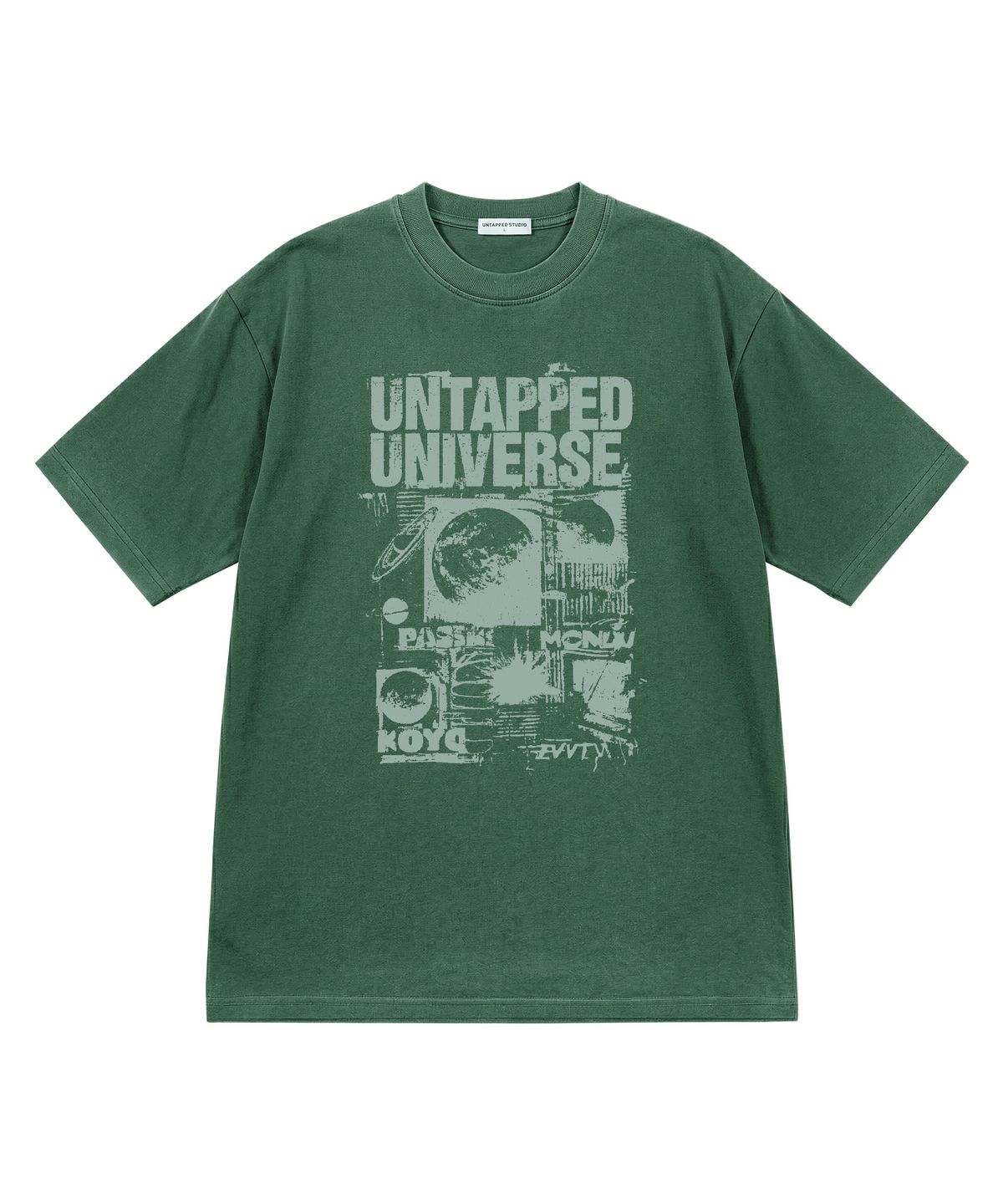 언탭트 스튜디오(UNTAPPED STUDIO) 보이드 스페이스 피그먼트 오버핏 반팔 티셔츠 5COLOR