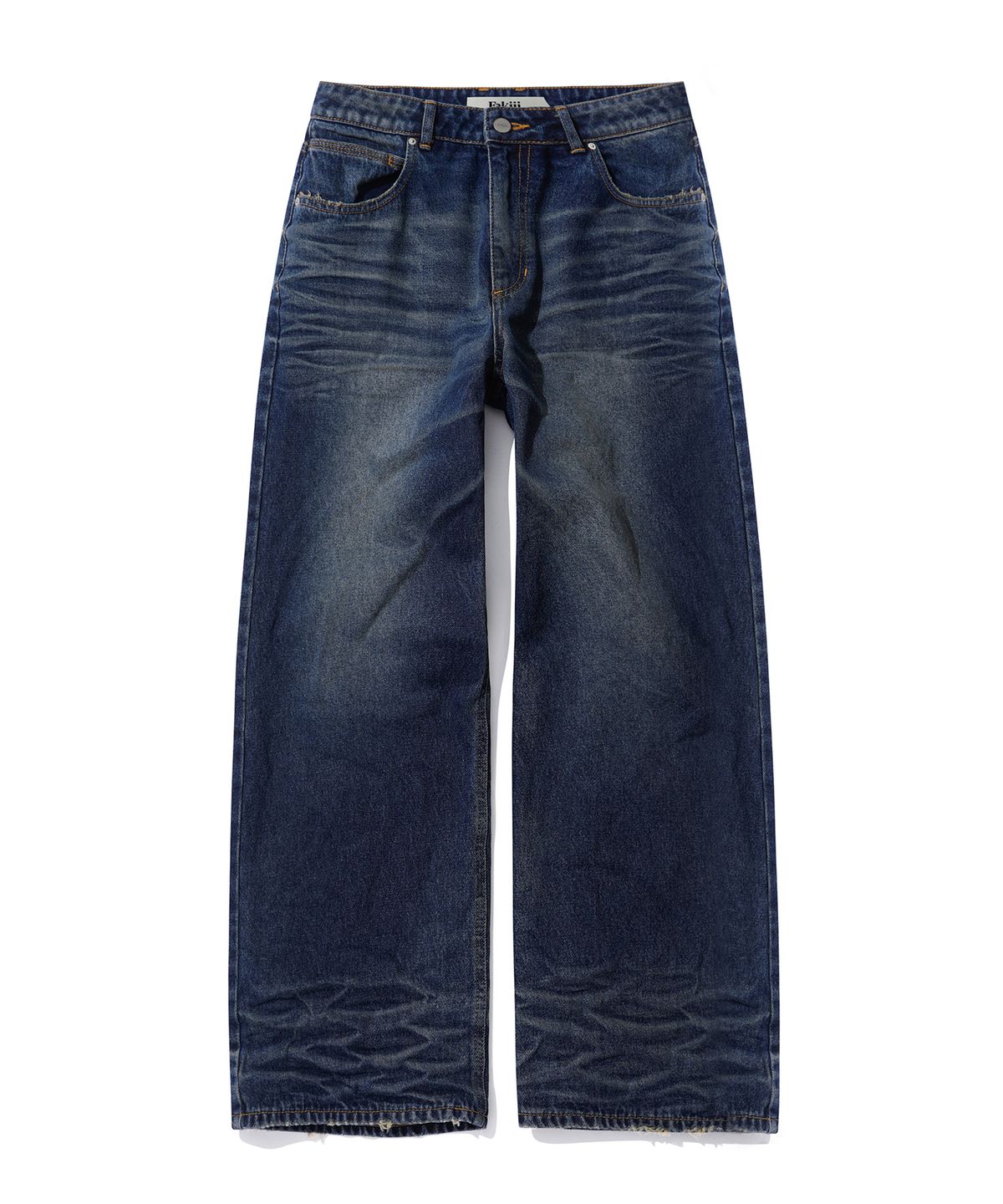 페이키(FAKIII) Vintage Embossed Wash Oversized Denim Pants