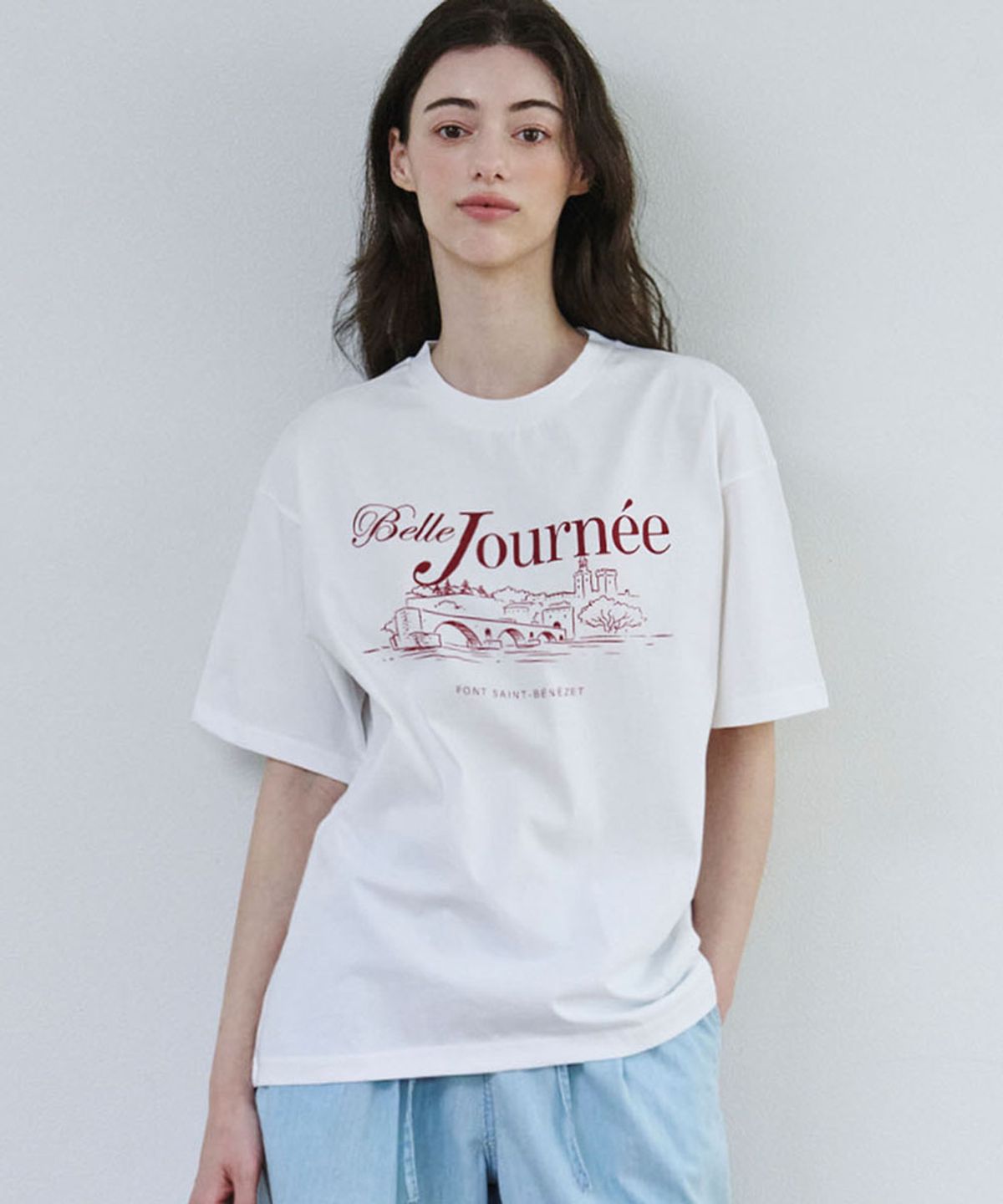 마롭(MALOUPE) 5216 레귤러핏 그래픽 티셔츠 (화이트)