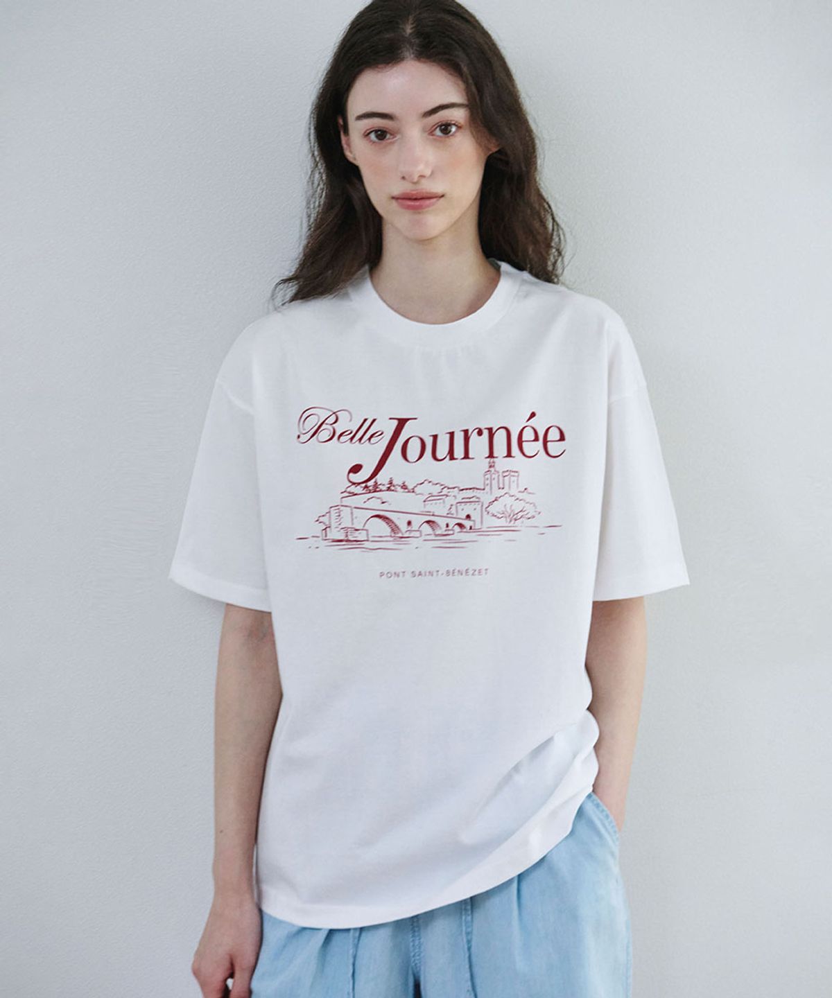 마롭(MALOUPE) 5216 레귤러핏 그래픽 티셔츠 (화이트)
