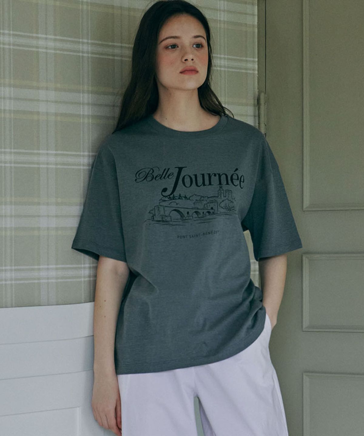 마롭(MALOUPE) 5216 레귤러핏 그래픽 티셔츠 (다크 그레이)