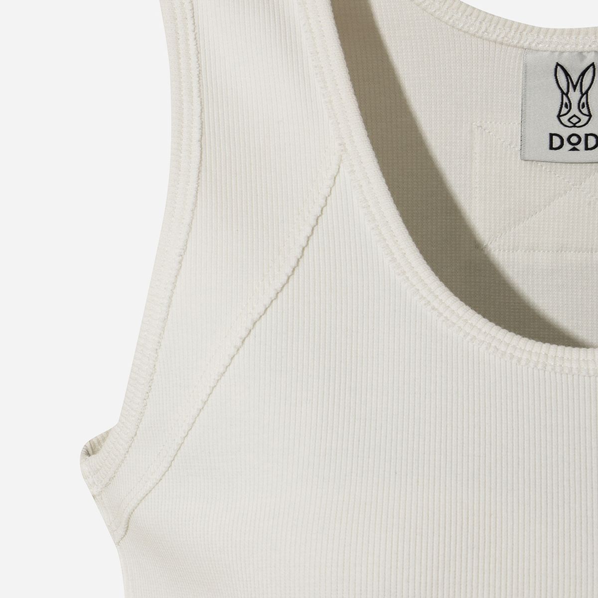 디오디(DOD) 여성) 골지 슬리브리스 티셔츠(IVORY)