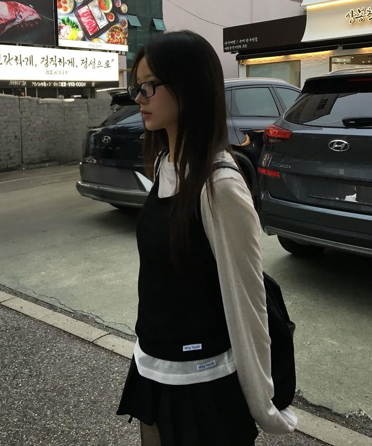 미타유스(MITA YOUTH) 레이어드 시어 텐셀 티셔츠 [IVORY]