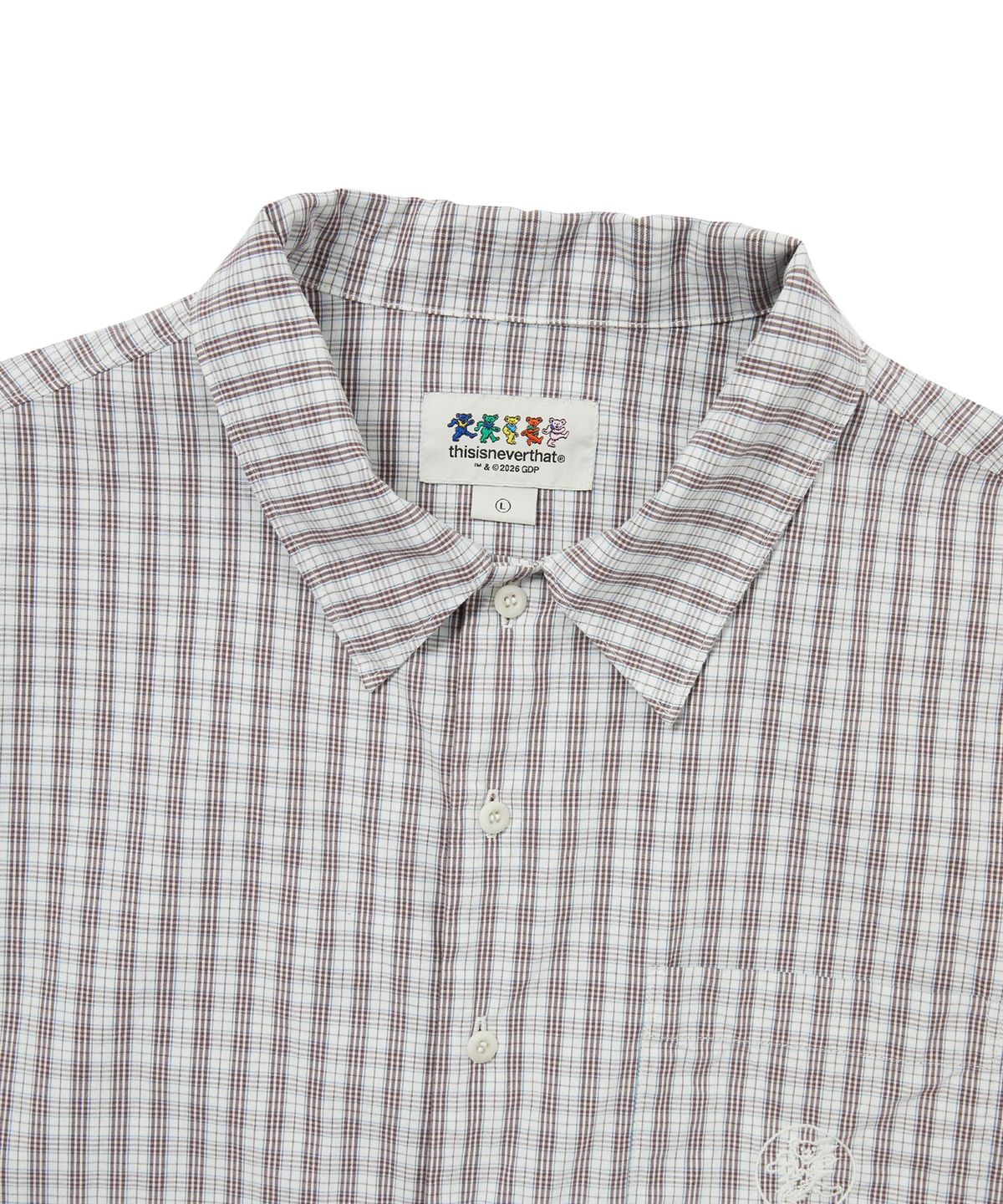 디스이즈네버댓(THISISNEVERTHAT) GD Lightning Bear Check Shirt Off White
