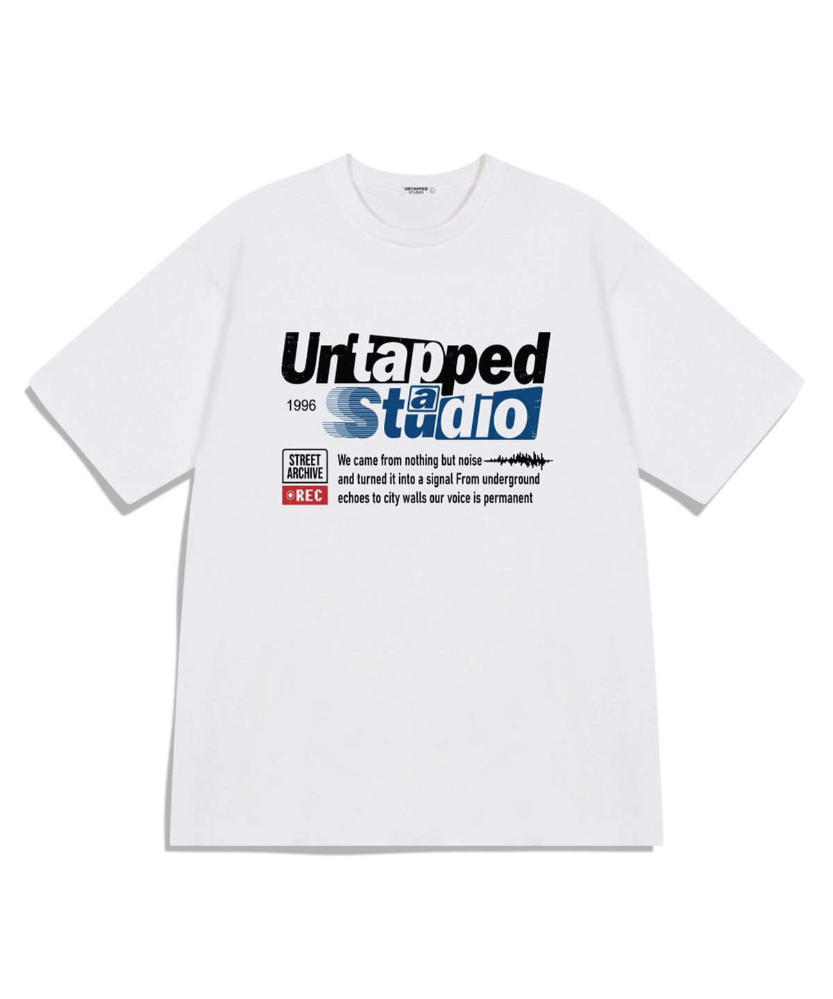 언탭트 스튜디오(UNTAPPED STUDIO) 레트로 레터링 그래픽 오버핏 반팔 티셔츠 8COLOR