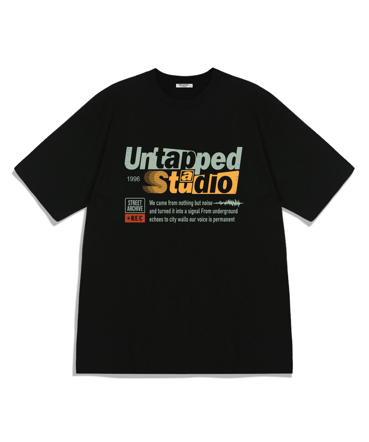 언탭트 스튜디오(UNTAPPED STUDIO) 레트로 레터링 그래픽 오버핏 반팔 티셔츠 8COLOR