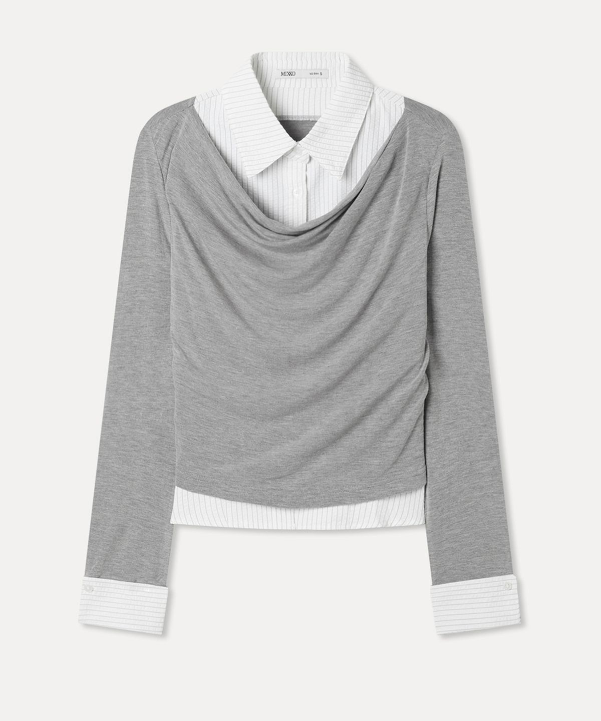미쏘(MIXXO) 카울넥 탑 레이어디드 셔츠_MIWYWG409B