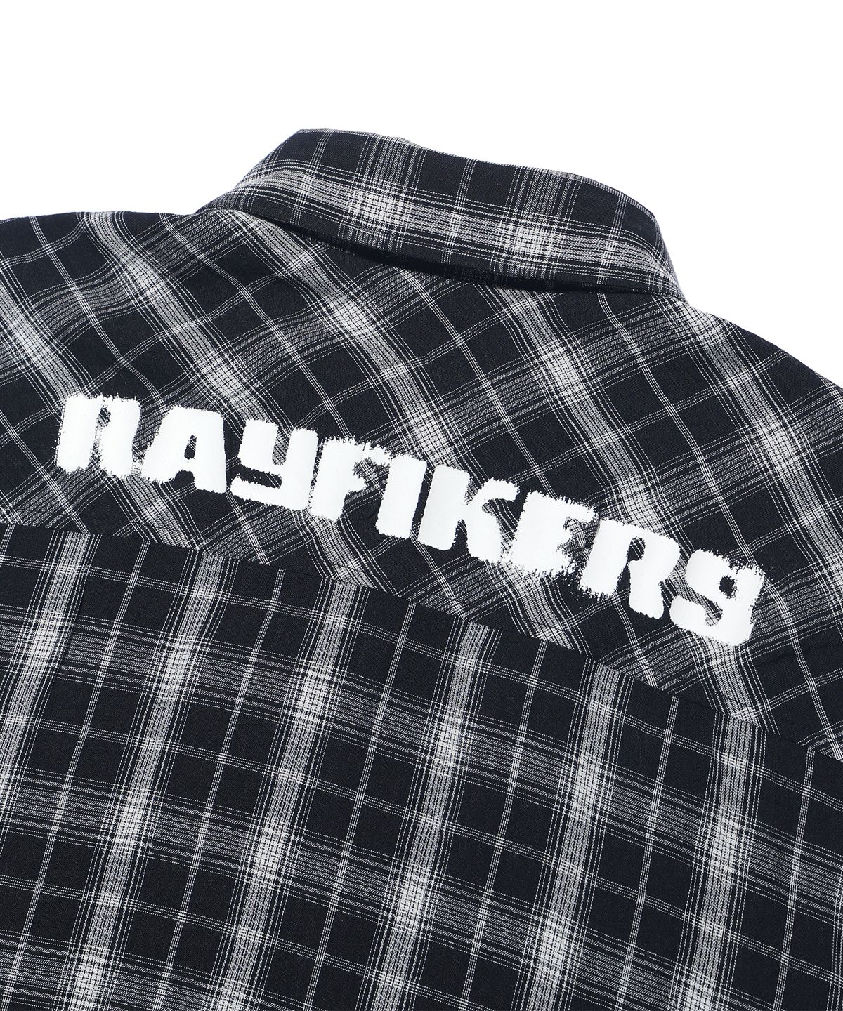레이피커스(RAYFIKERS) 투 포켓 체크 숏 슬리브 셔츠 MQ2YU328_BLACK