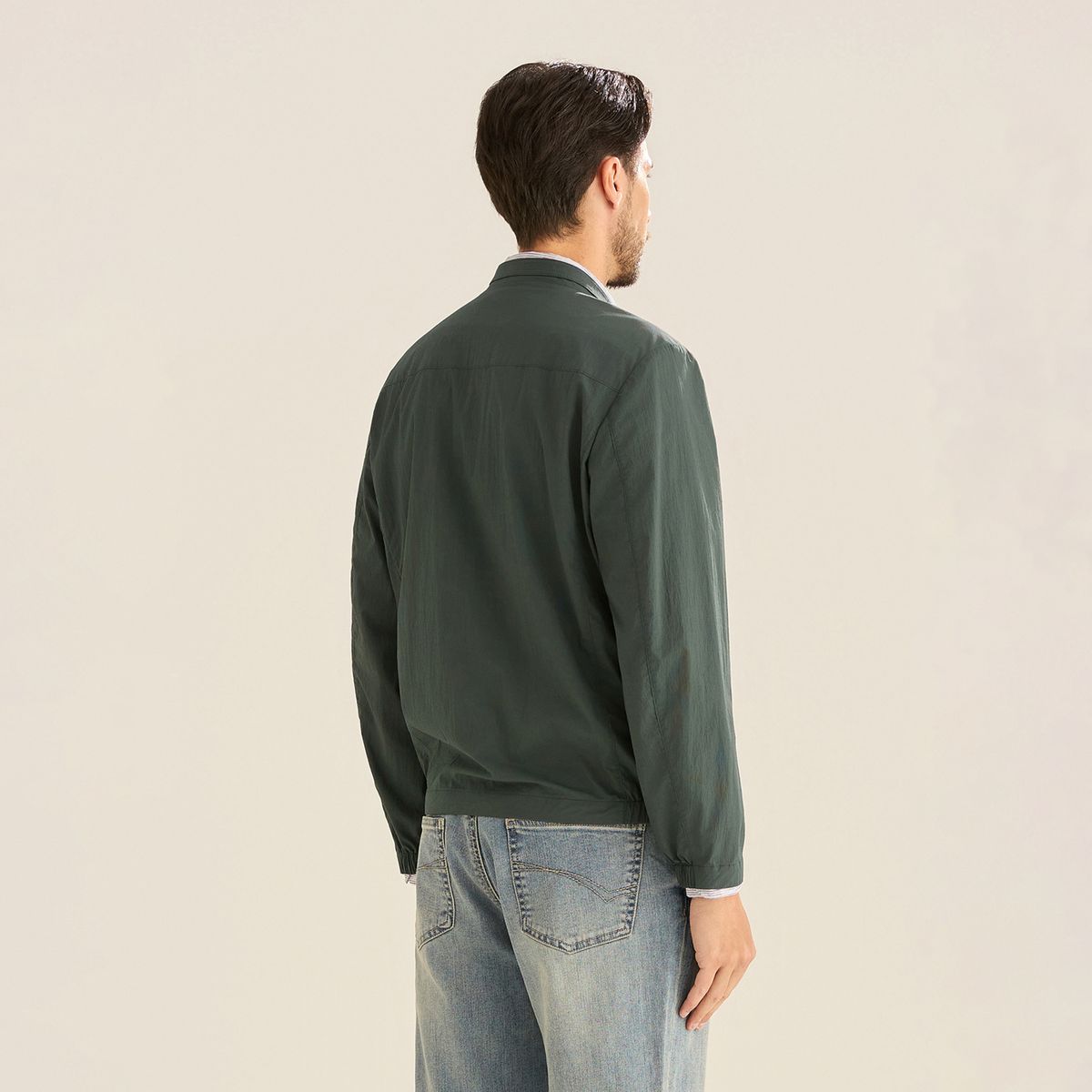 페라로 밀라노(FERRAROMILANO) 린넨 블랜드 경량 블루종 점퍼 D/그린 (AM0GOJN20123)