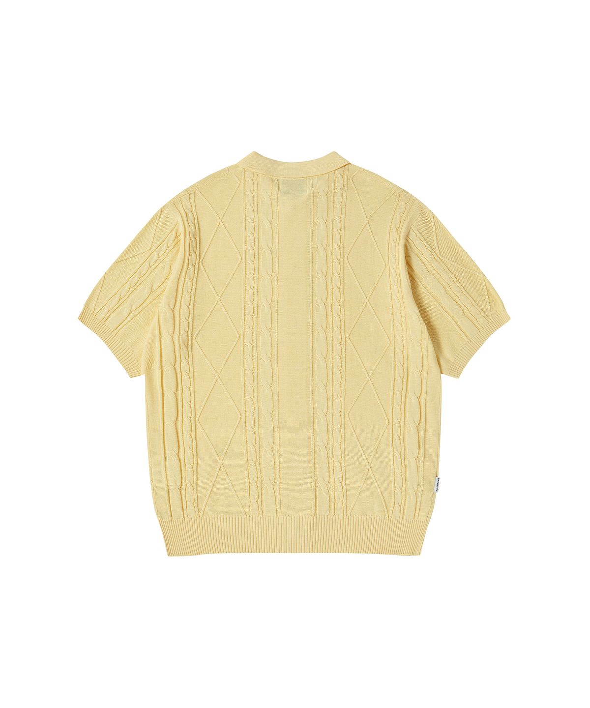 나우앤투모로우(NOWANDTOMORROW) ESSENTIAL HALF CABLE CARDIGAN [YELLOW]