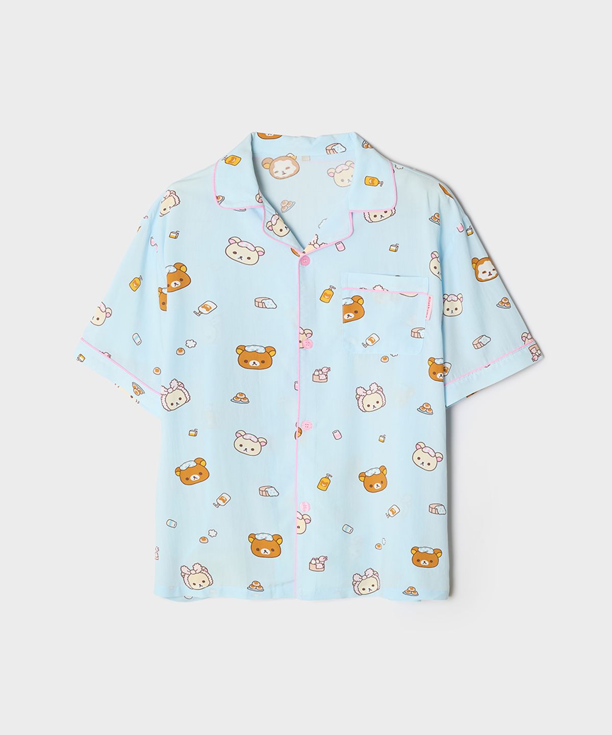 스파오(SPAO) [리락쿠마] 쿠마들의 느긋한 반팔 파자마(LIGHT BLUE)_SPPPG25U09