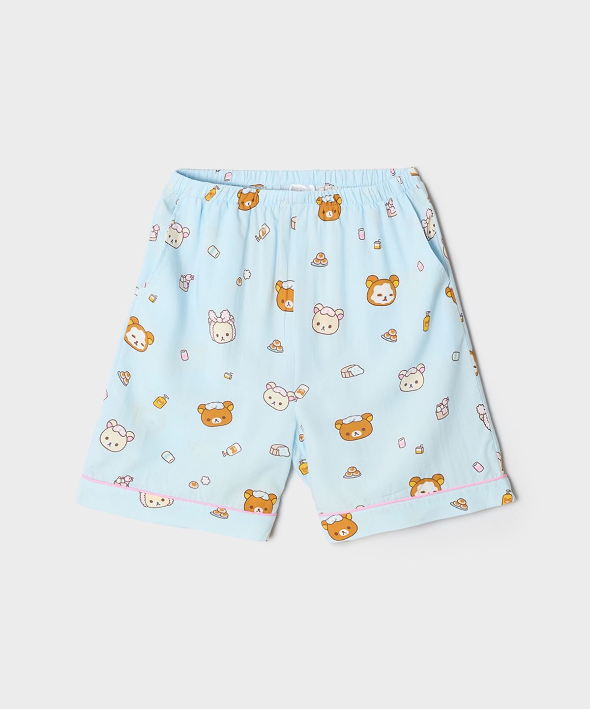스파오(SPAO) [리락쿠마] 쿠마들의 느긋한 반팔 파자마(LIGHT BLUE)_SPPPG25U09