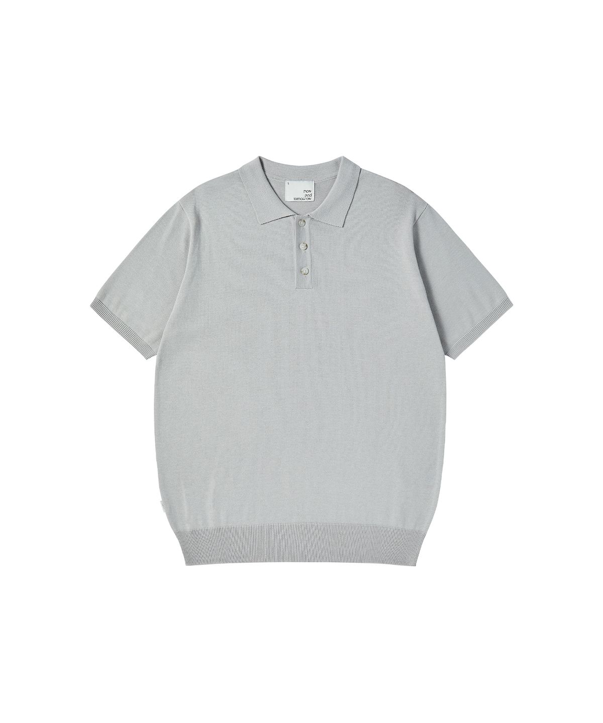 나우앤투모로우(NOWANDTOMORROW) KNIT POLO SHIRT [LIGHT GRAY]