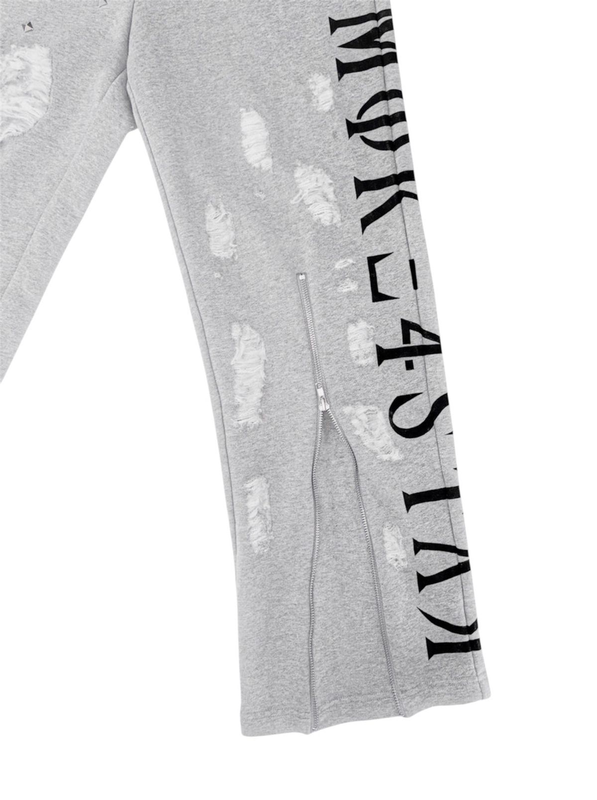 스모크어스타(SMOKEASTAR) Destroyed Vertical Logo Sweatpants (GREY)