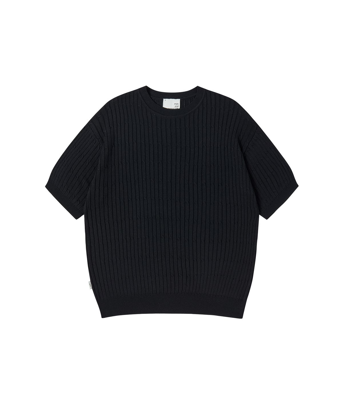 나우앤투모로우(NOWANDTOMORROW) ESSENTIAL HALF KNIT [BLACK]