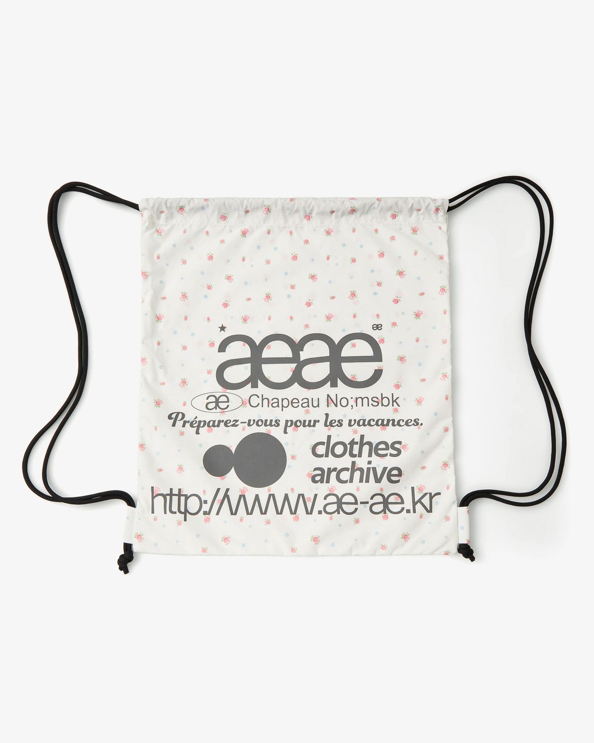 에이이에이이(AEAE) WEB LOGO FLOWER GYM SACK [WHITE]