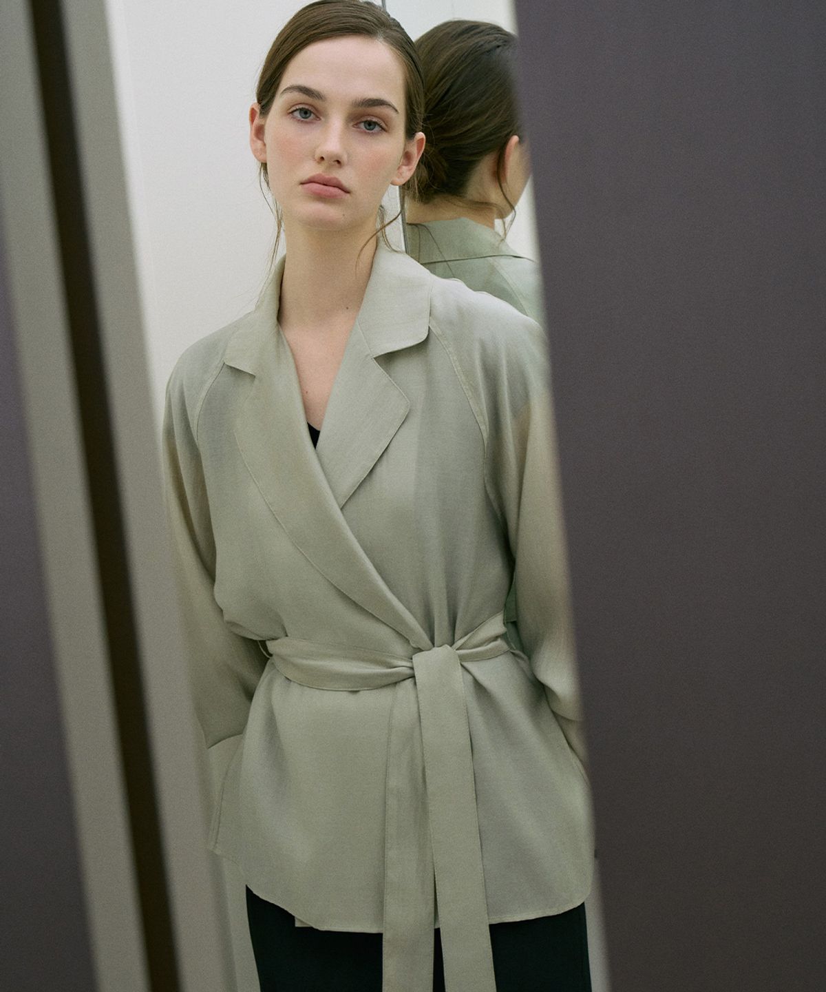 안젤로비안코(ANGELO BIANCO) Erine Double Robe Jacket BEIGE