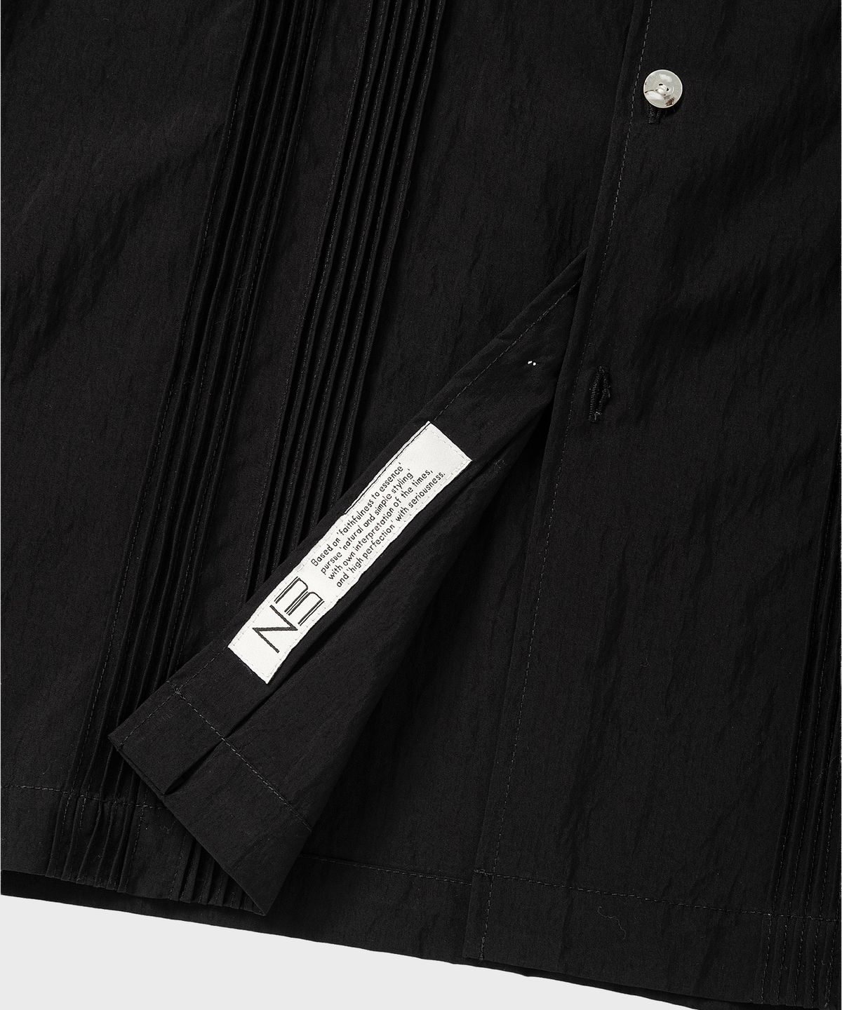 넌블랭크(NONBLANK) 네츄럴 링클 과야베라 HS 셔츠_BLACK