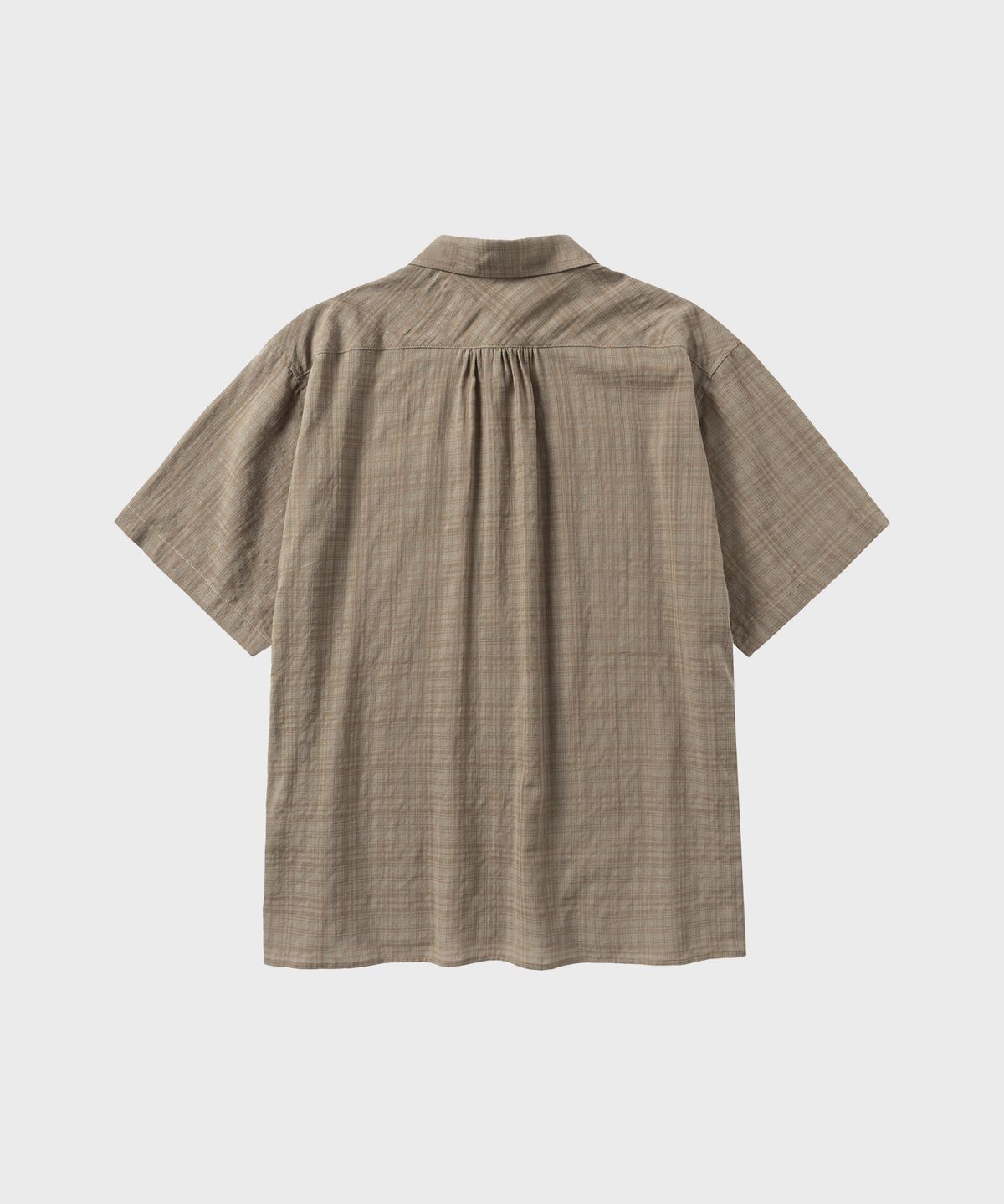 넌블랭크(NONBLANK) 시어 체크 크롭 HS 셔츠_ORNAGE BEIGE