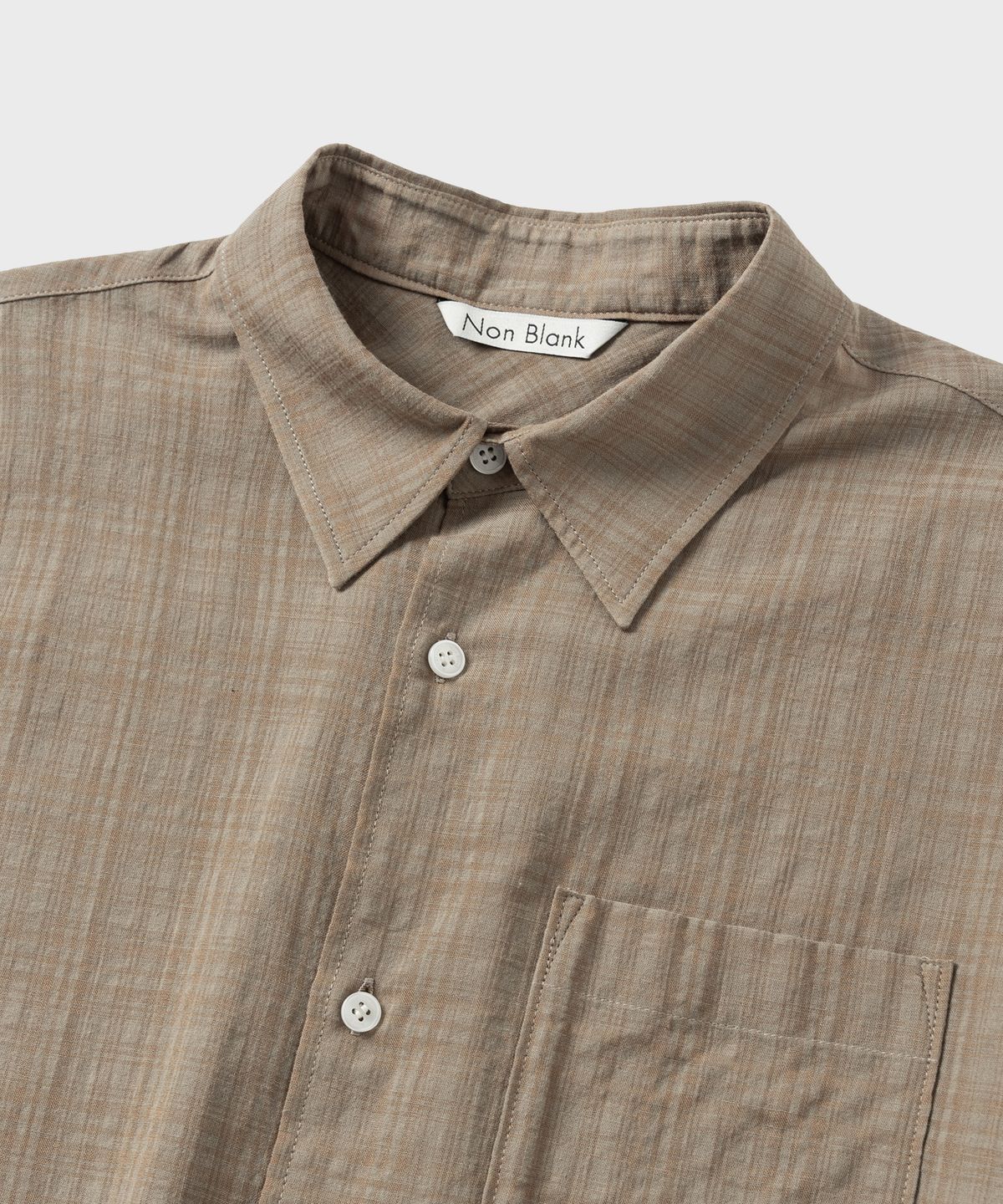 넌블랭크(NONBLANK) 시어 체크 크롭 HS 셔츠_ORNAGE BEIGE