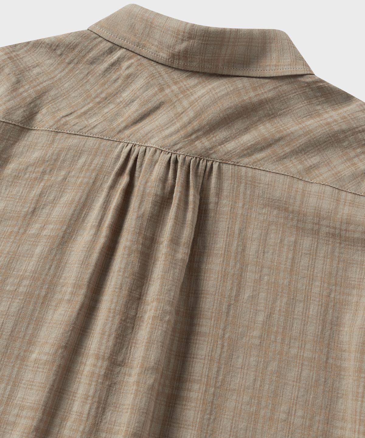 넌블랭크(NONBLANK) 시어 체크 크롭 HS 셔츠_ORNAGE BEIGE