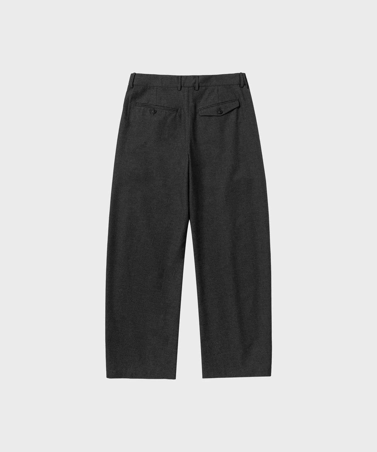 넌블랭크(NONBLANK) 커브드 루즈핏 밴딩 슬랙스_CHARCOAL GREY