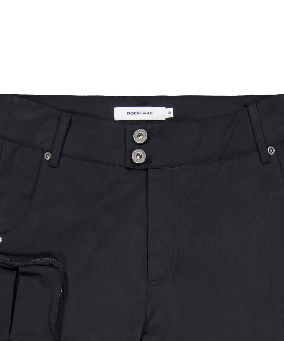 락케이크(ROCKCAKE) Shirring Pocket Flare Pants - Black