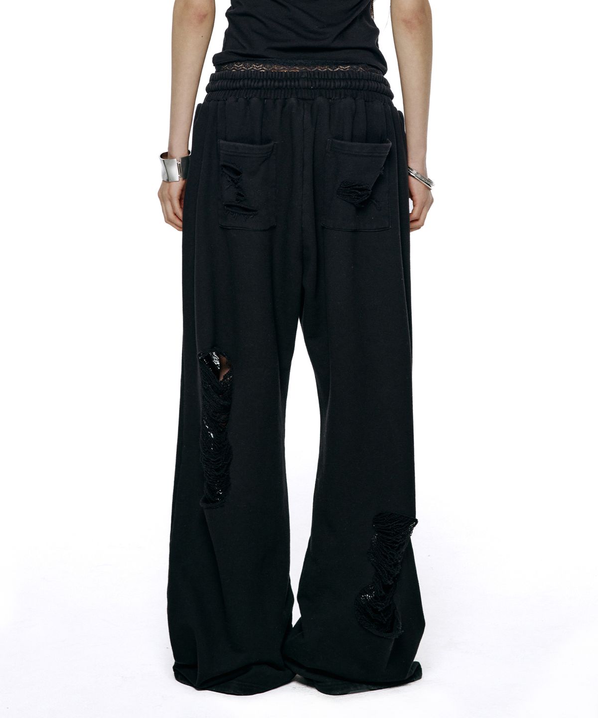 락케이크(ROCKCAKE) Creation Damage Jogger - Black