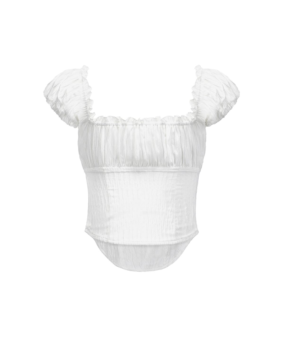 락케이크(ROCKCAKE) Curve Line Corset Blouse - White
