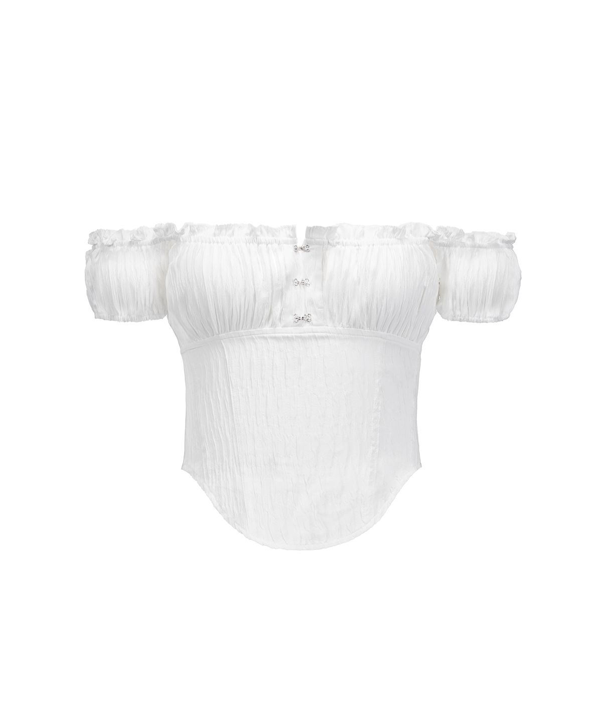 락케이크(ROCKCAKE) Curve Line Corset Blouse - White