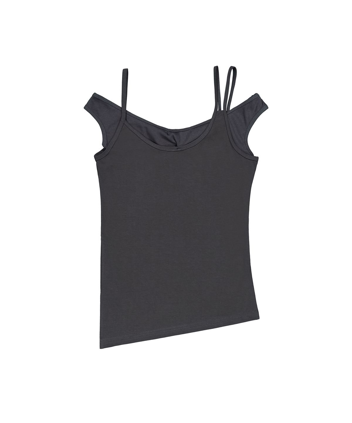 락케이크(ROCKCAKE) Off Shoulder Strap Top - Charcoal