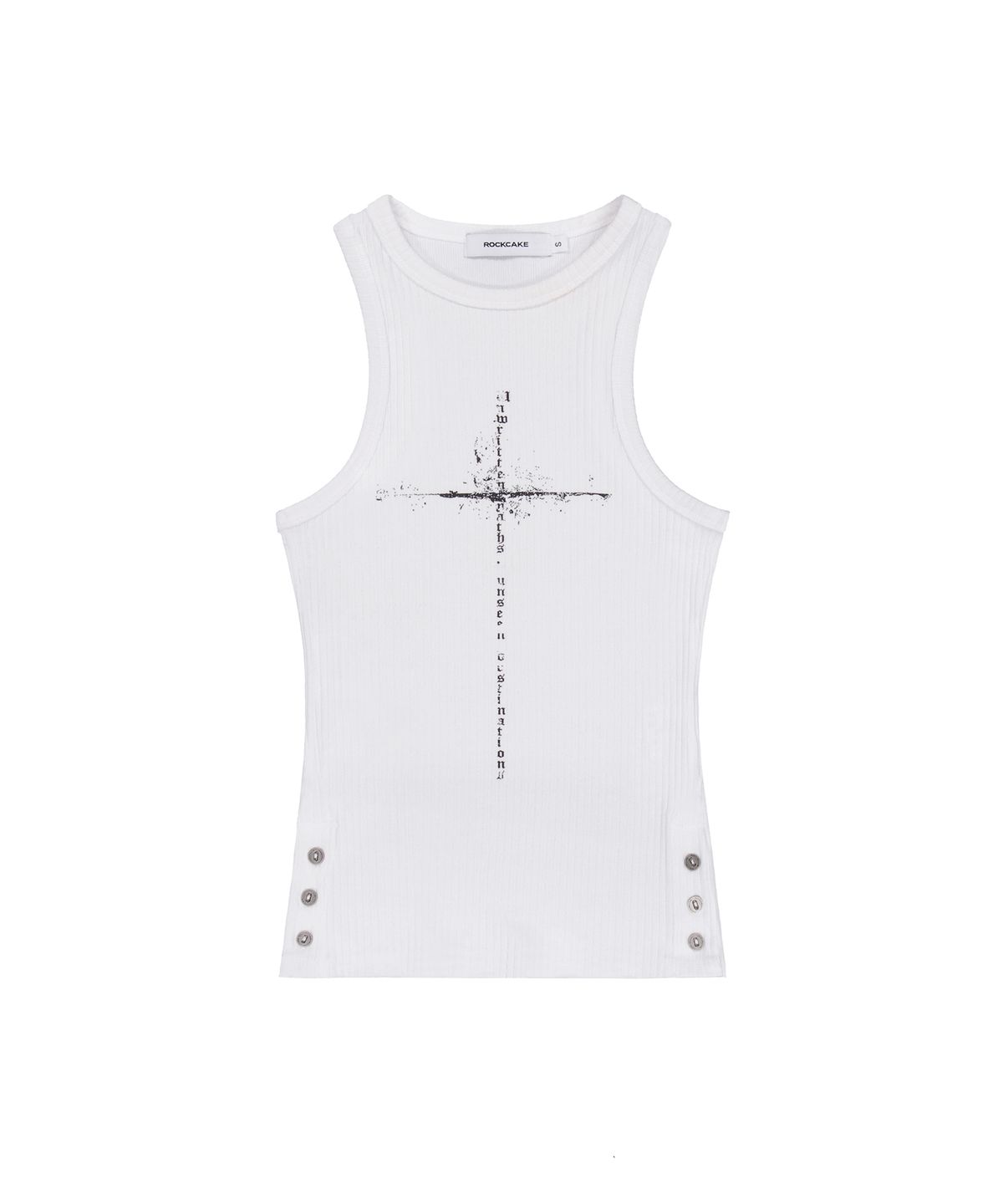 락케이크(ROCKCAKE) Side Button Sleeveless - White