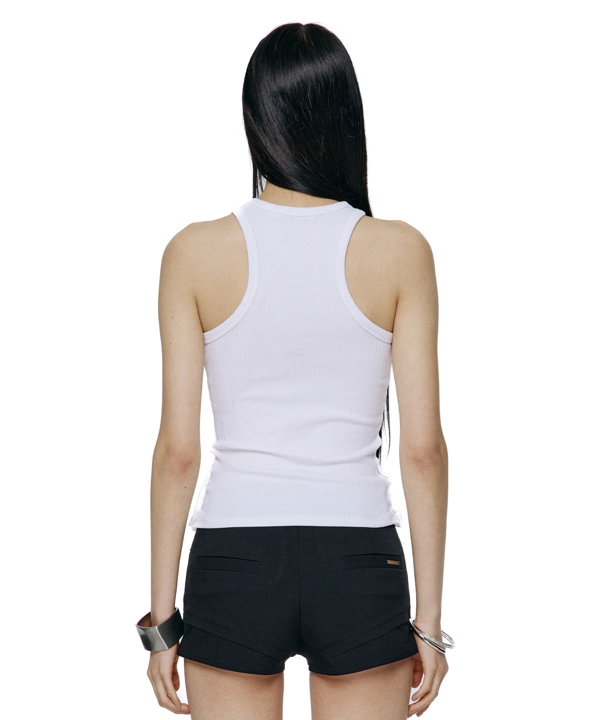 락케이크(ROCKCAKE) Side Button Sleeveless - White