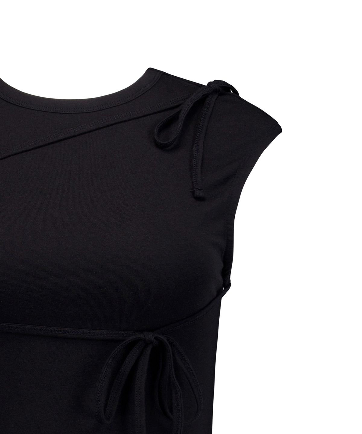 락케이크(ROCKCAKE) Side String Sleeveless - Black