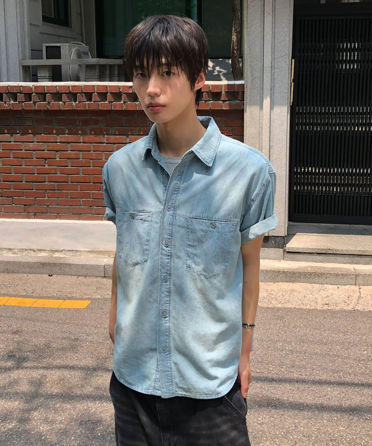 데케트(DECET) [패션플래닛X데케트]Slit Pocket Short Shirts DCSH015