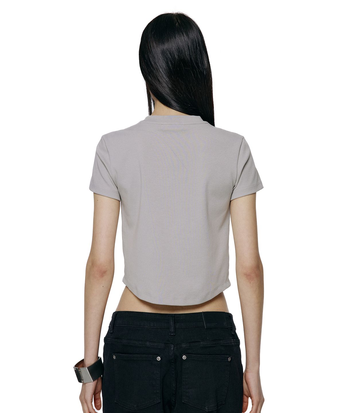 락케이크(ROCKCAKE) Essential Crew Neck Top - Gray