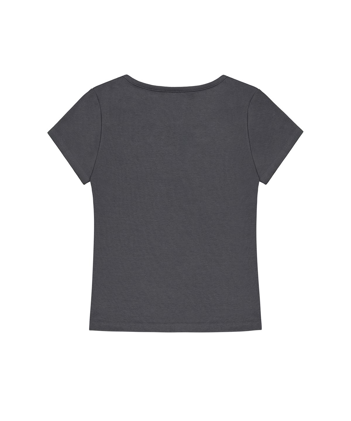 락케이크(ROCKCAKE) Essential Henly Neck Top - Charcoal