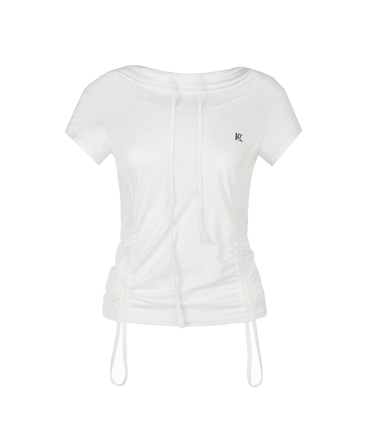 락케이크(ROCKCAKE) Shirring Hoodie Top - Ivory