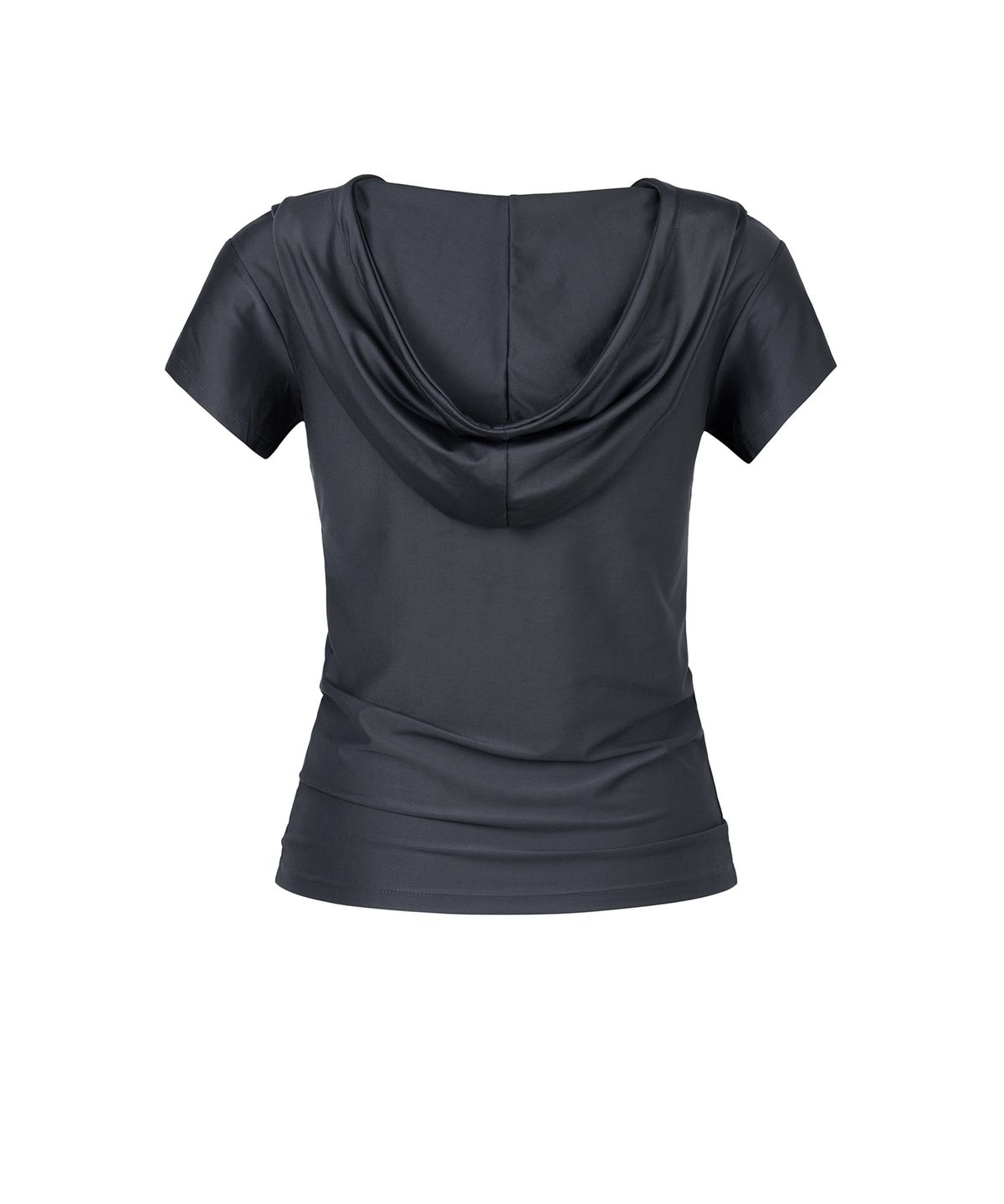 락케이크(ROCKCAKE) Shirring Hoodie Top - Charcoal