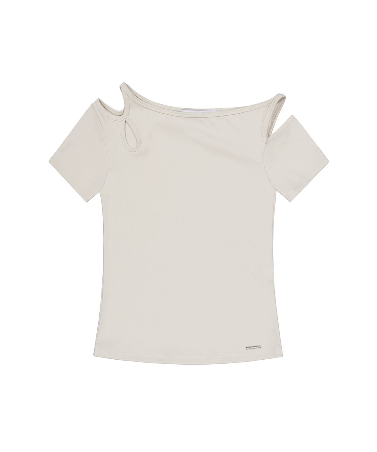락케이크(ROCKCAKE) Shoulder Cutout Top - Beige