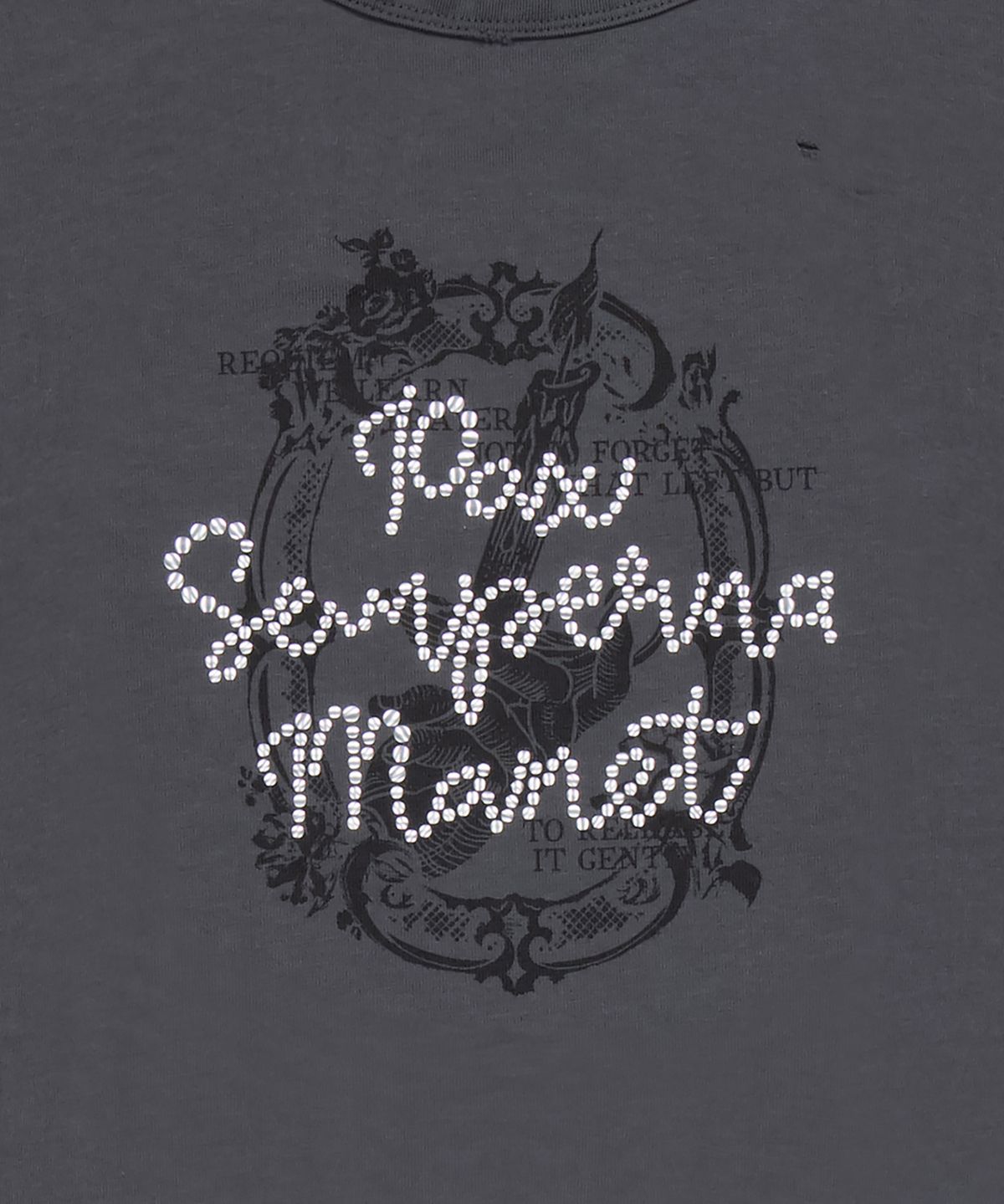 락케이크(ROCKCAKE) Semperna Hotfix Crop Top - Charcoal