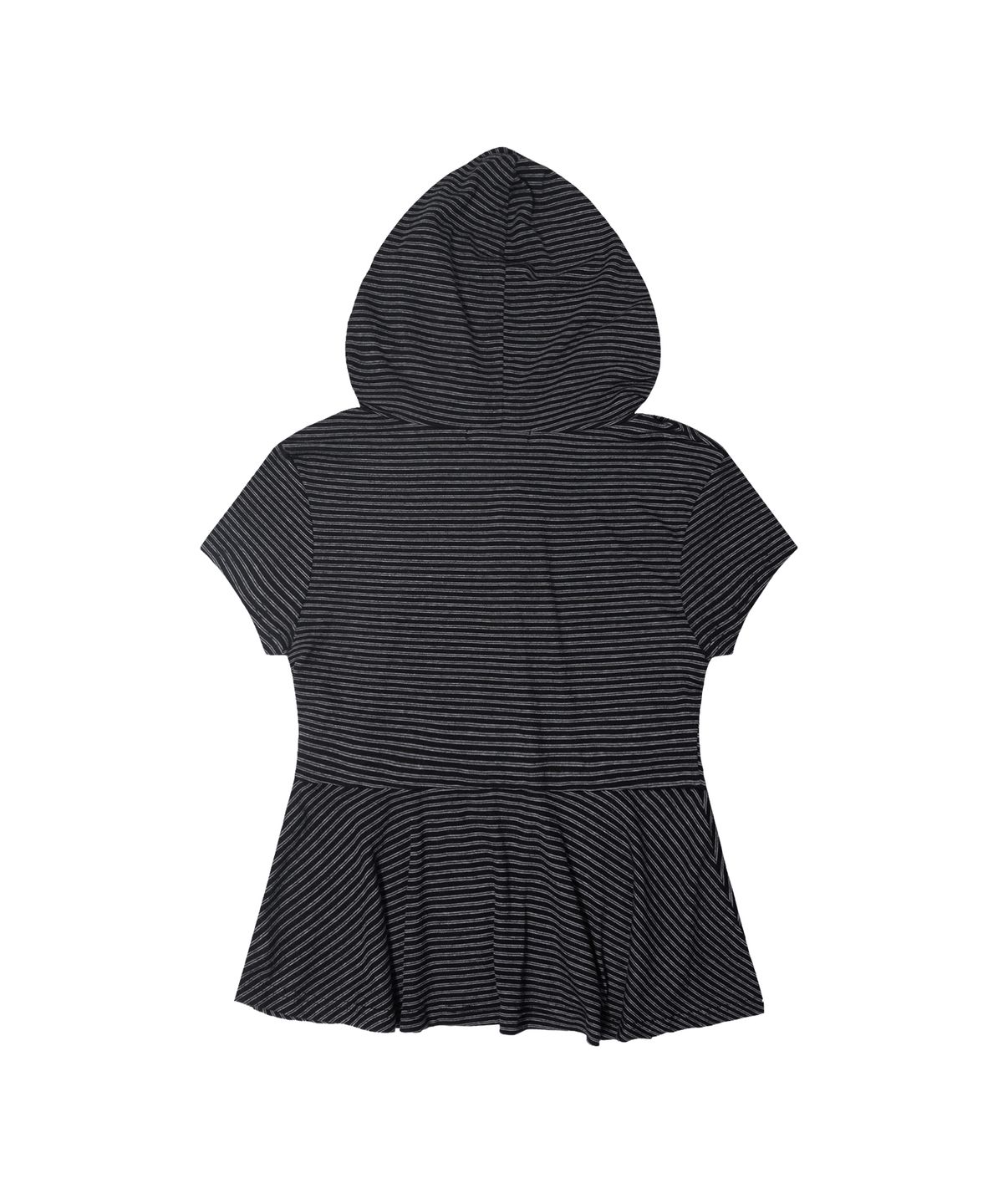 팬시클럽(FANCY CLUB) 스트라이프 후드 플레어 탑 (BLACK) F26QB072
