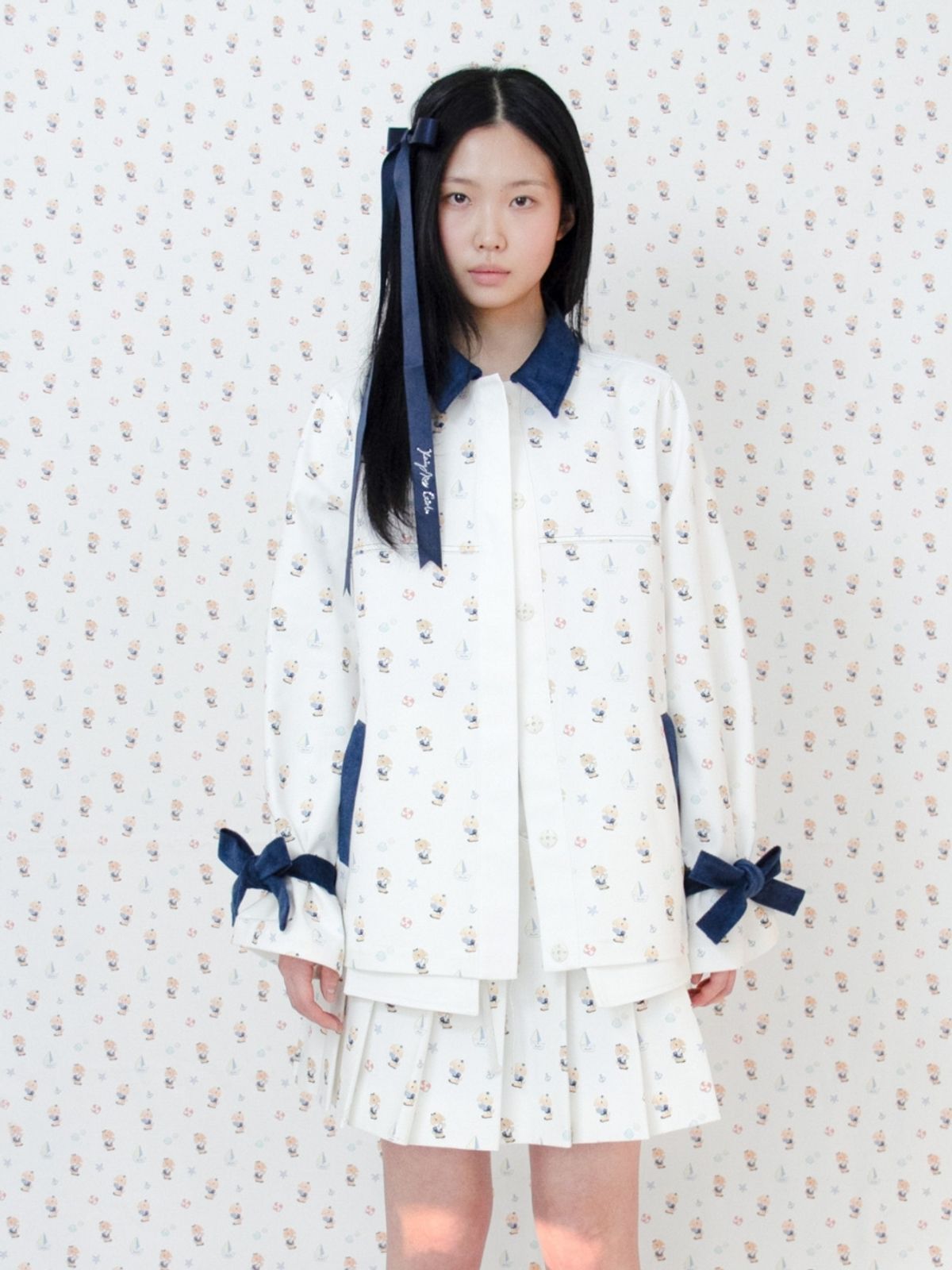 카이 샤오(KAIY XIAO) Nautical Ballad Full Navy Rabbit Jacket navy collar