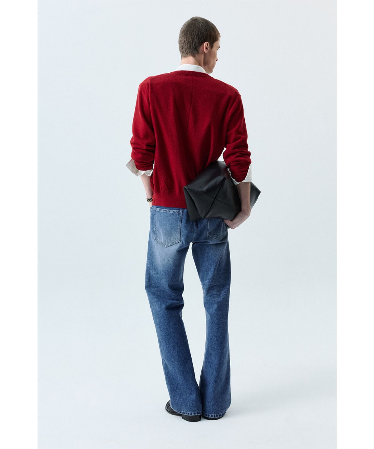 세비지(SAVAGE) Semi Wide Bootcut Fit Denim Jeans - Blue