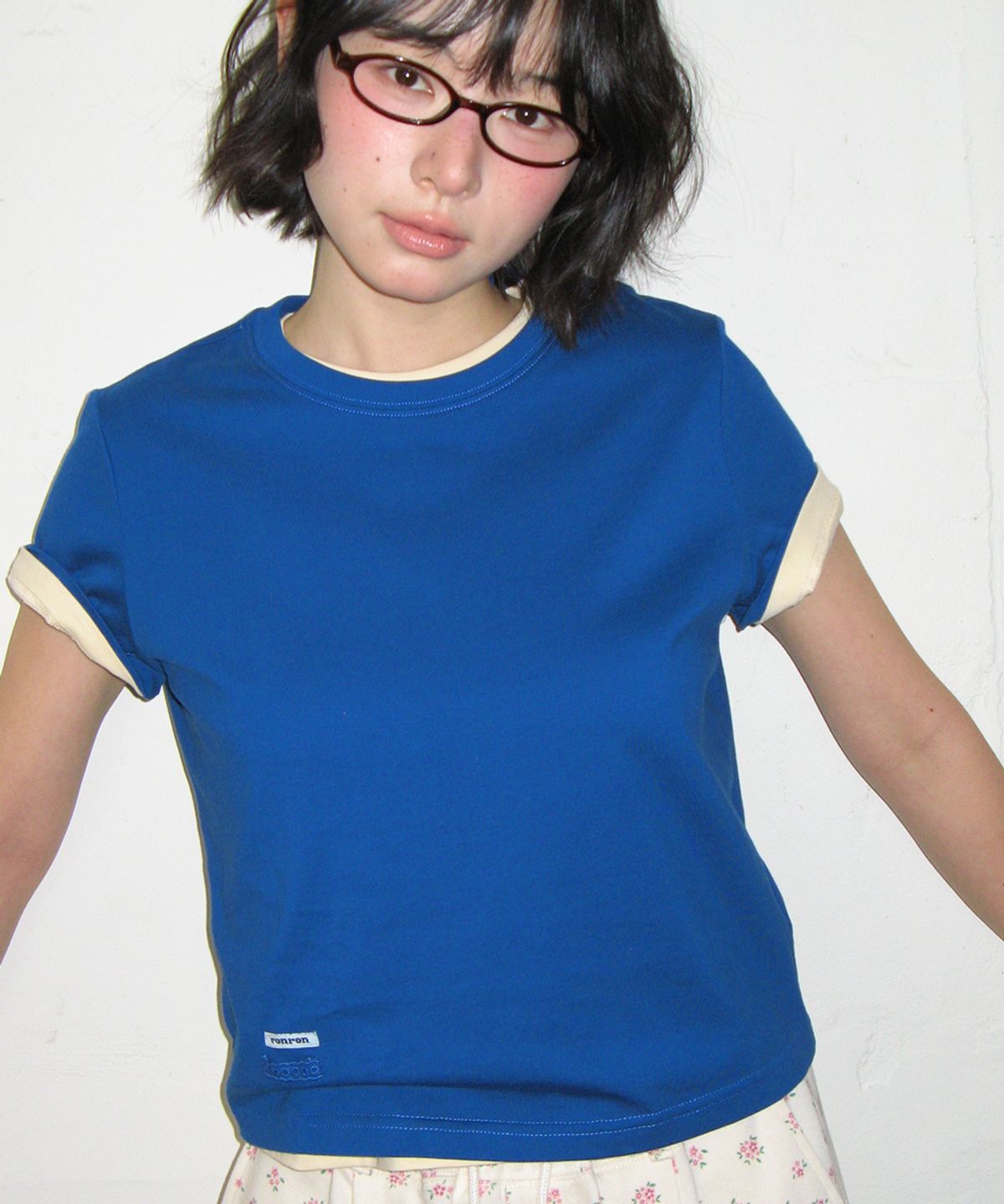 론론(RONRON) [2PACK] MINI LABEL CROP SHORT SLEEVE (12colors)