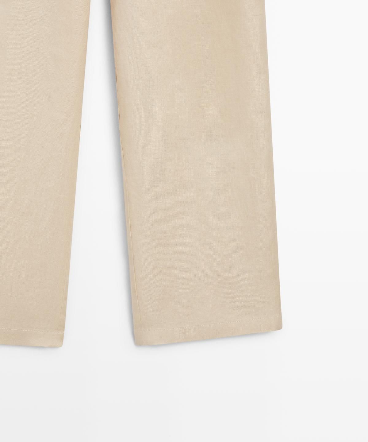 마시모두띠(MASSIMO DUTTI) 100% 린넨 와이드 레그 스트레치 팬츠
