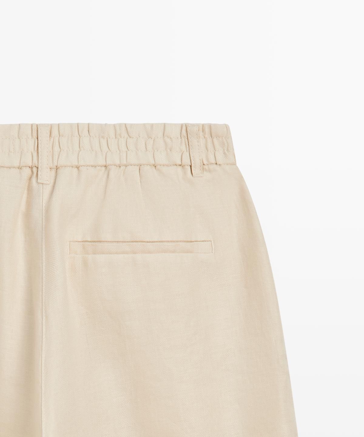 마시모두띠(MASSIMO DUTTI) 100% 린넨 와이드 레그 스트레치 팬츠