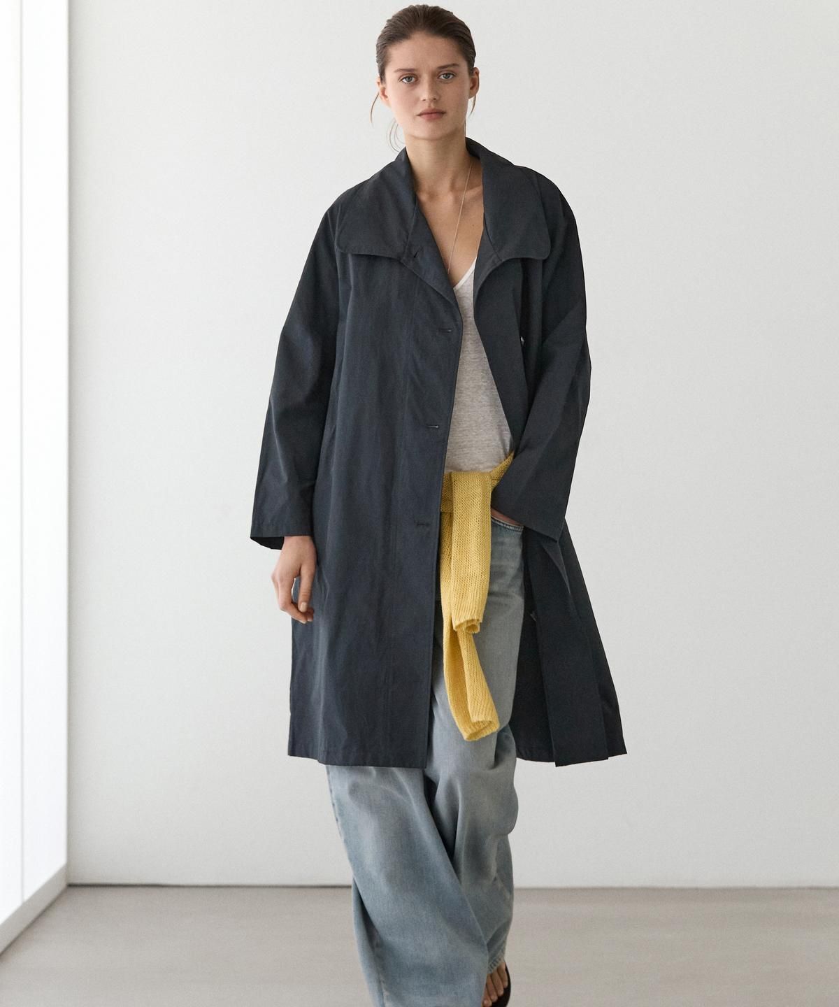 마시모두띠(MASSIMO DUTTI) 하이넥 테크니컬 트렌치코트