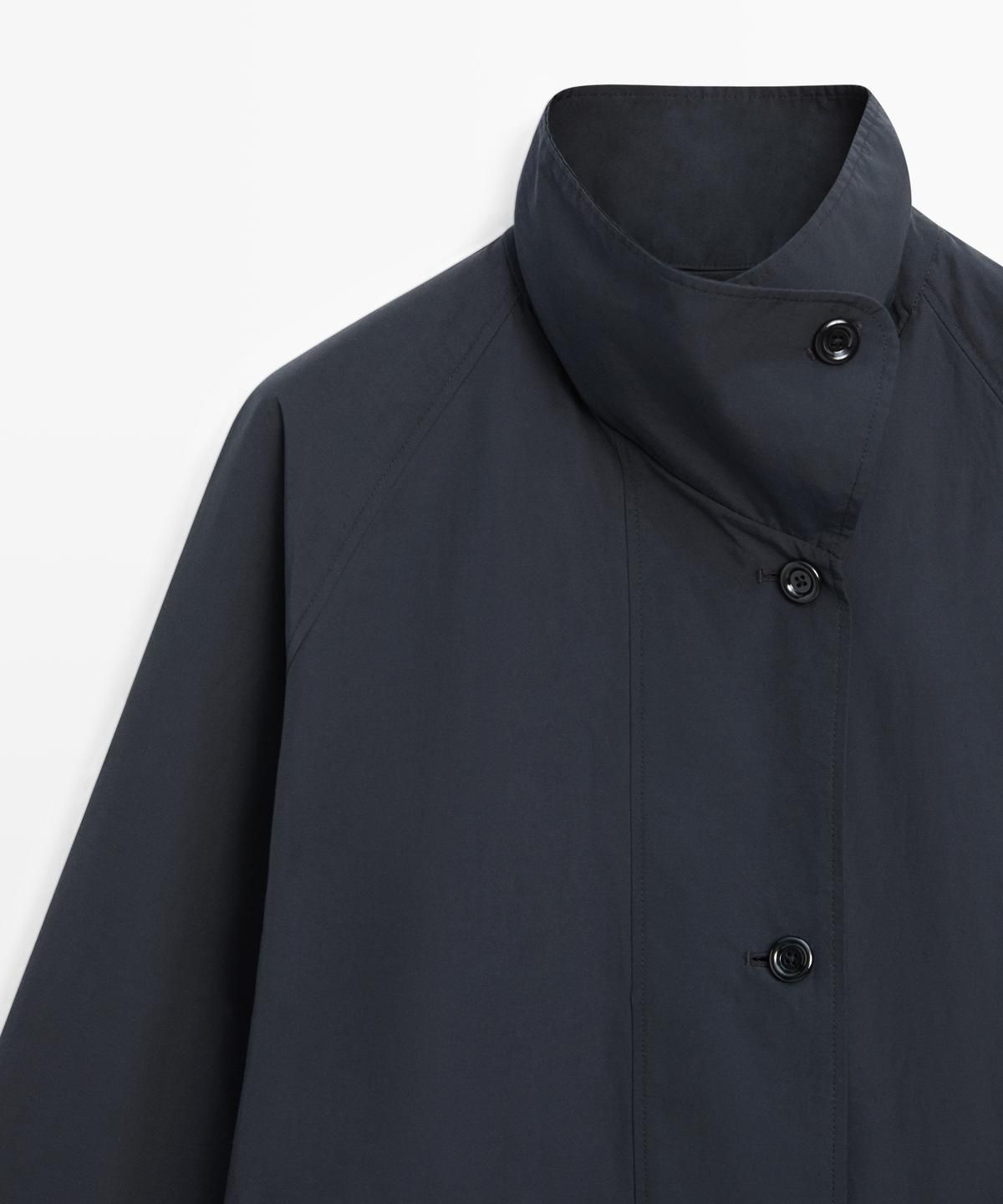 마시모두띠(MASSIMO DUTTI) 하이넥 테크니컬 트렌치코트