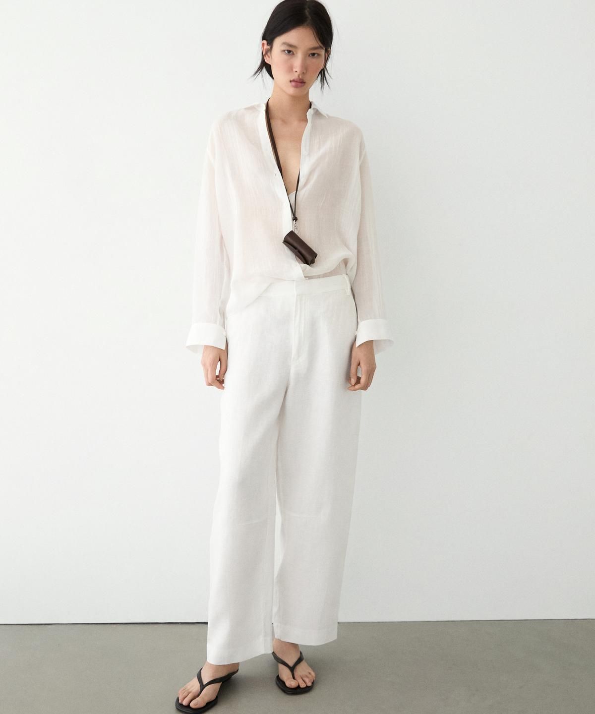 마시모두띠(MASSIMO DUTTI) 셔츠 칼라 플루이드 셔츠